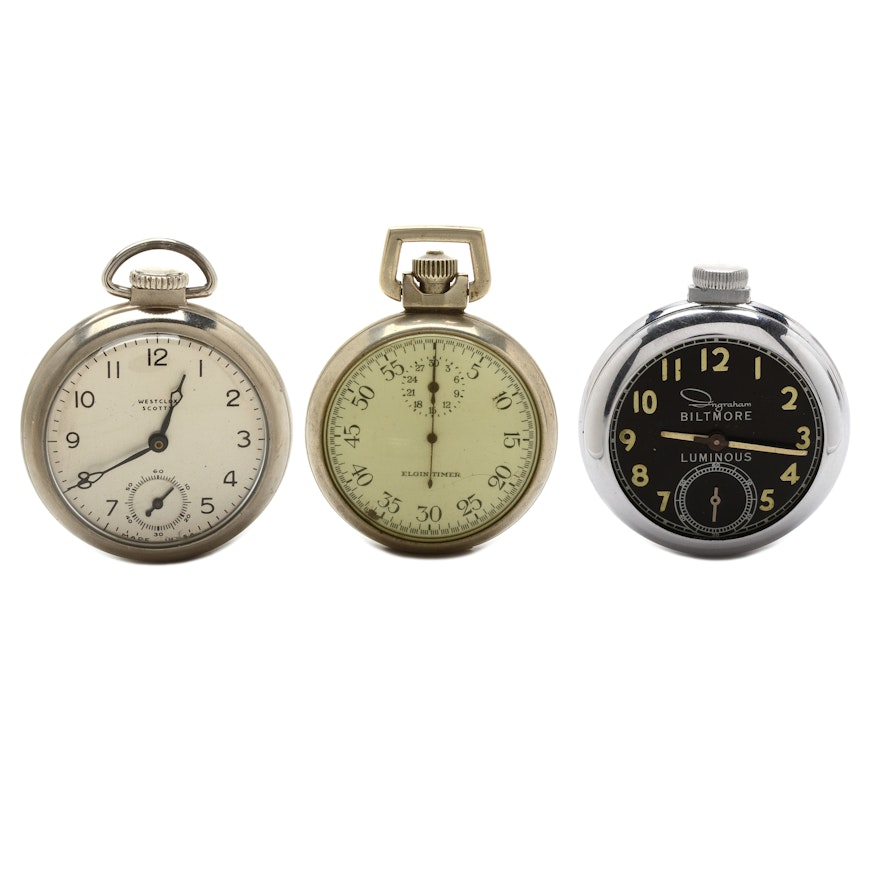 Vintage Pocket Watches and Elgin Timer Stopwatch