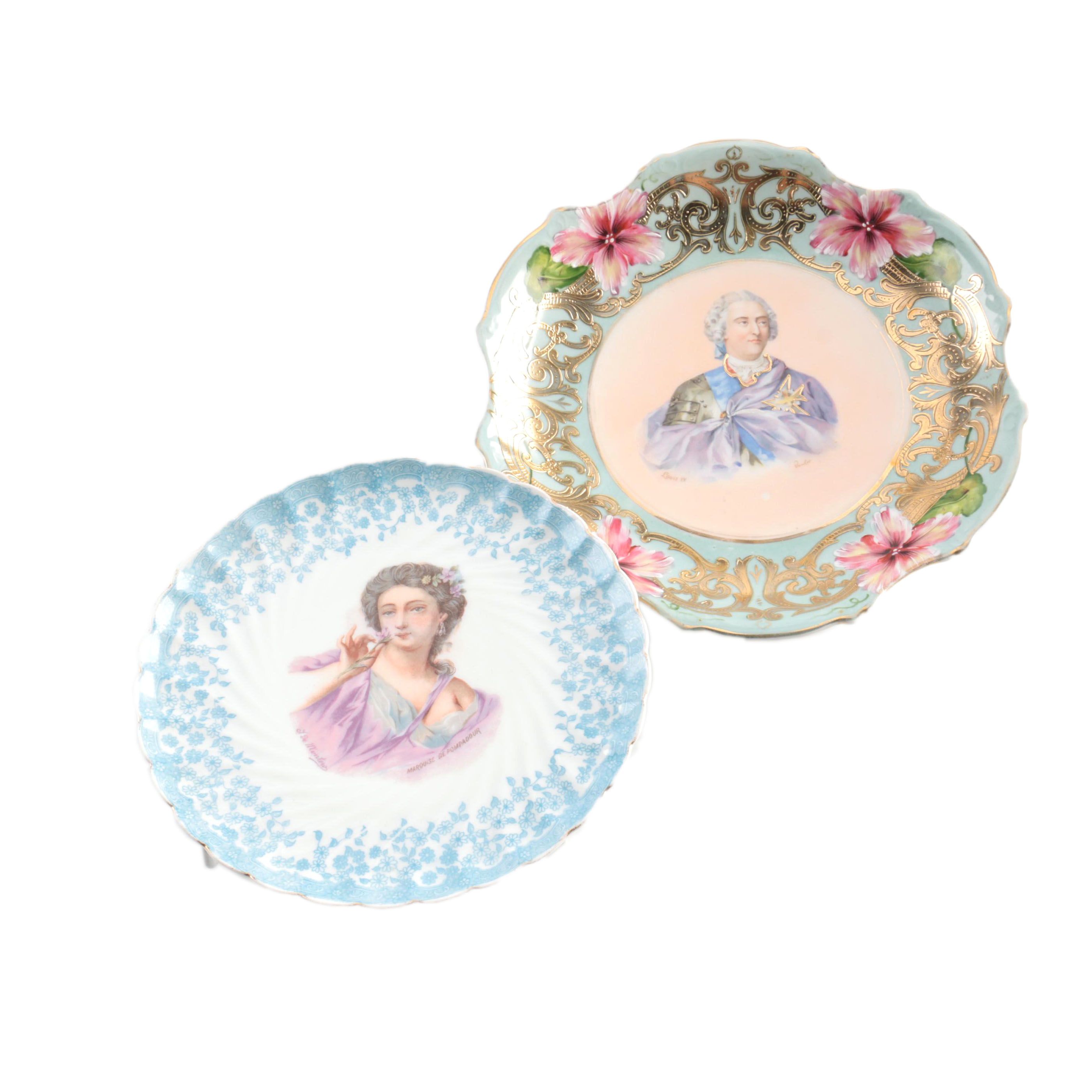 Antique Porcelain Portrait Plates