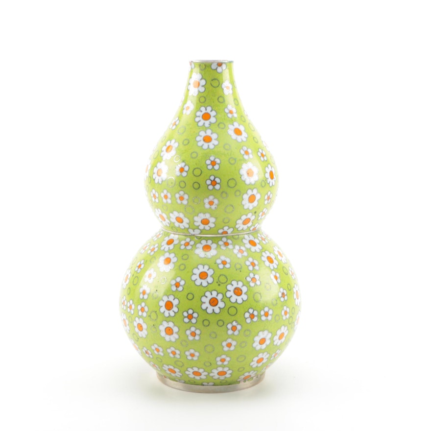 Cloisonné Double Gourd Daisy Pattern Vase