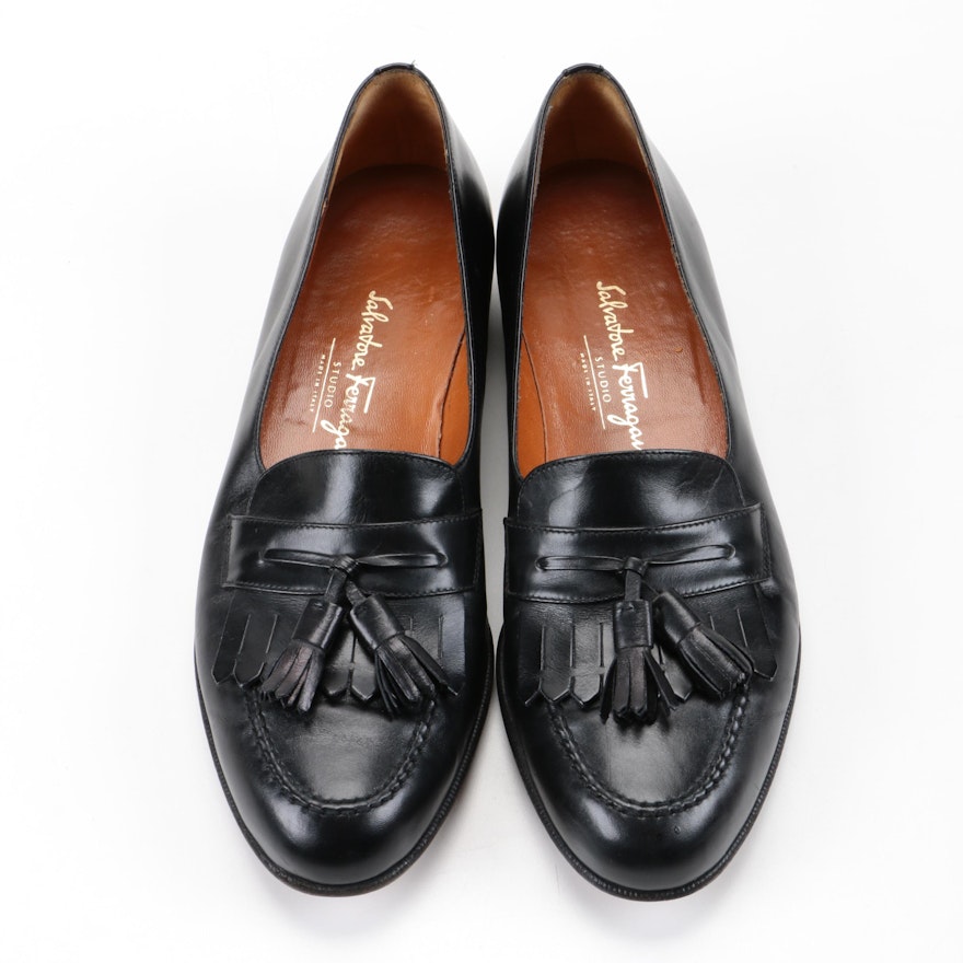 Men's Salvatore Ferragamo Black Leather Loafers