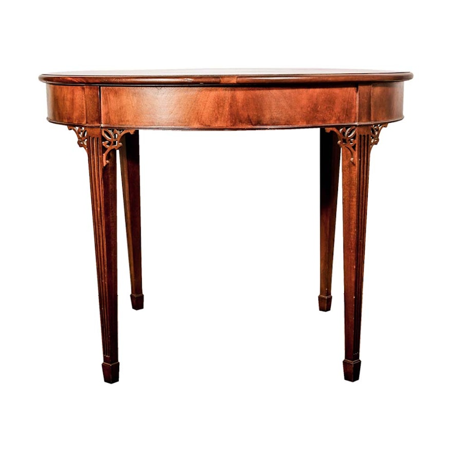 Hepplewhite Style Demilune Game Table