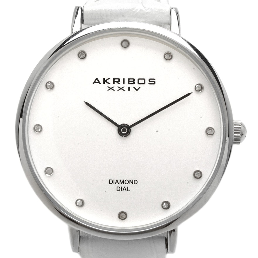 Akribos XXIV Diamond Dial Wristwatch