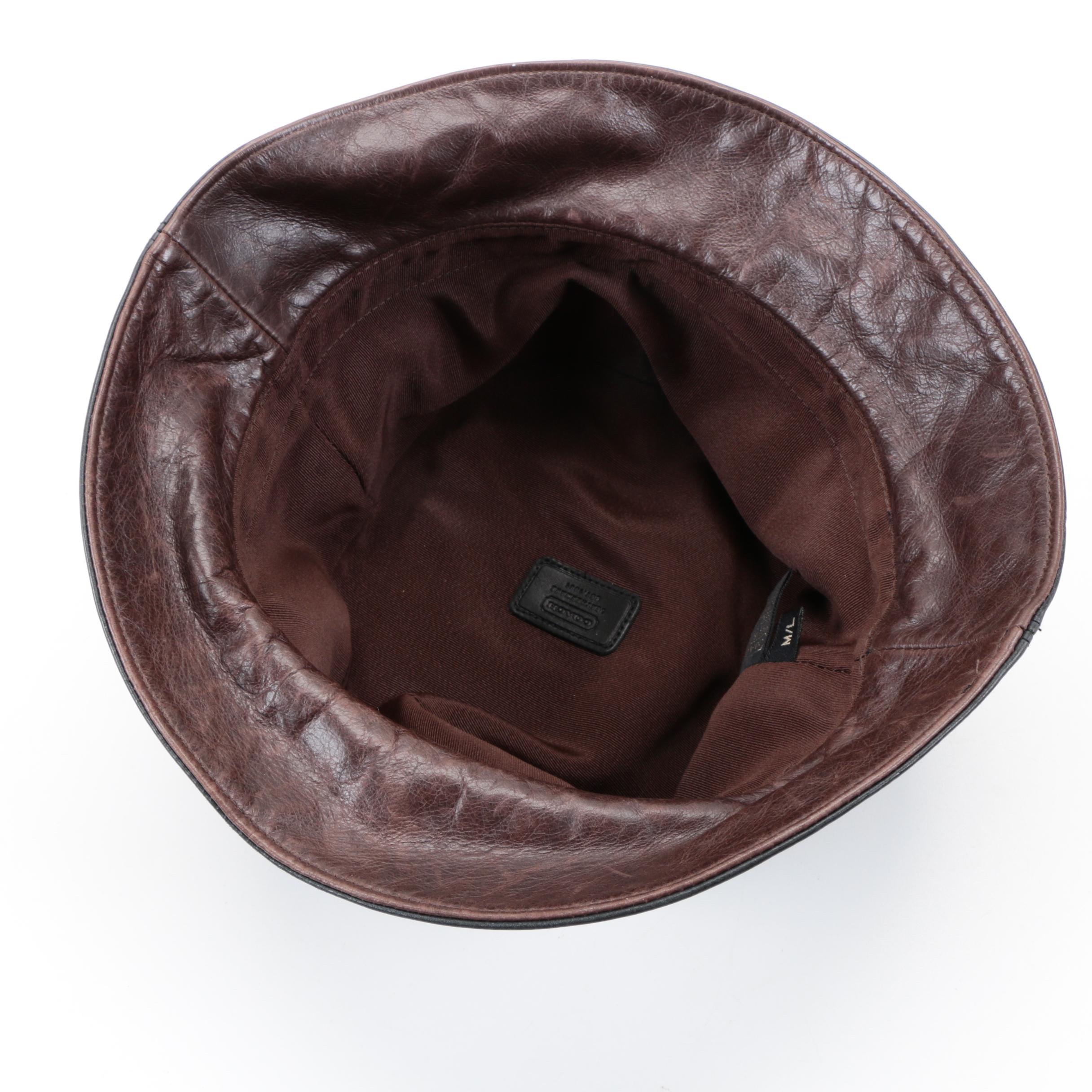 Coach Leather Bucket Hat