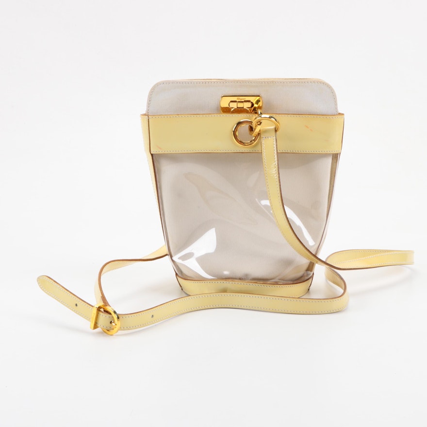 Salvatore Ferragamo Yellow and Cream Bucket Bag