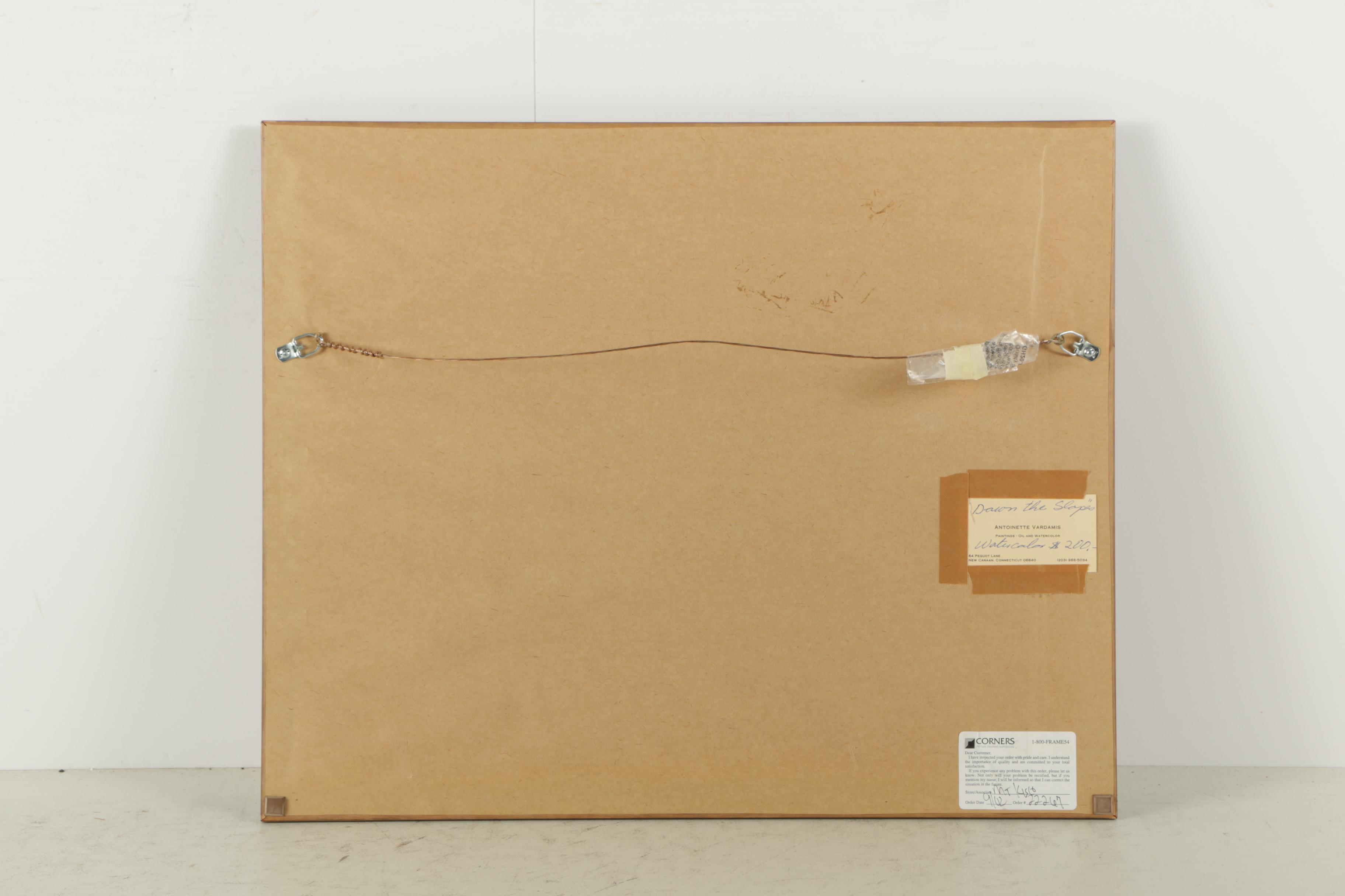 Two Antoinette Vardamis Watercolors "Down the Slopes" and "September Harvest"