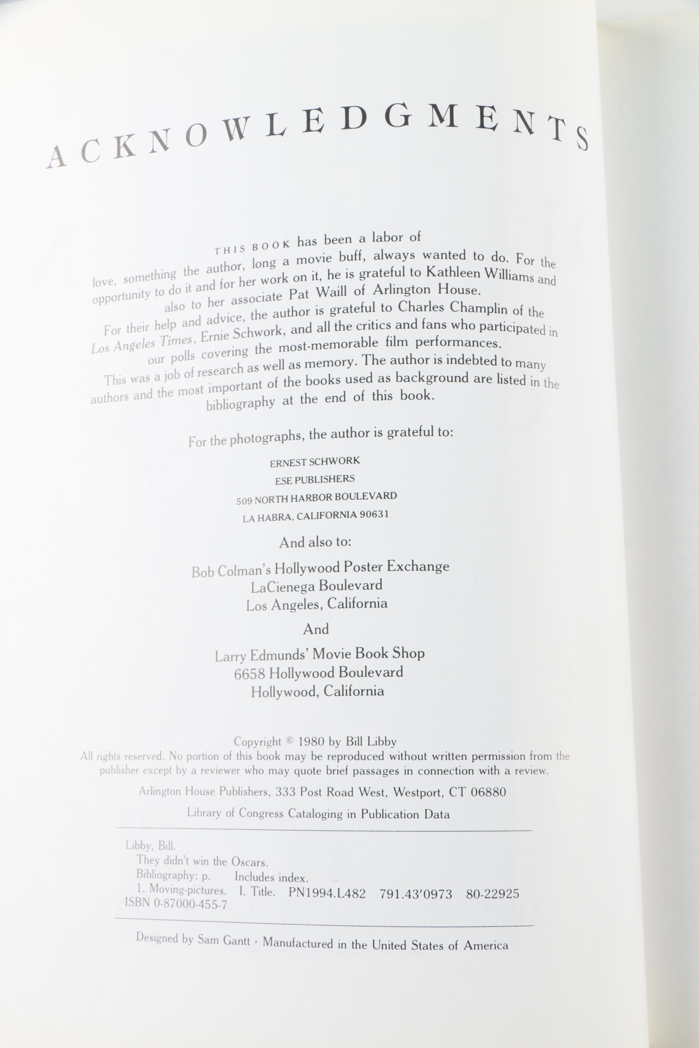 The Academy Awards Books