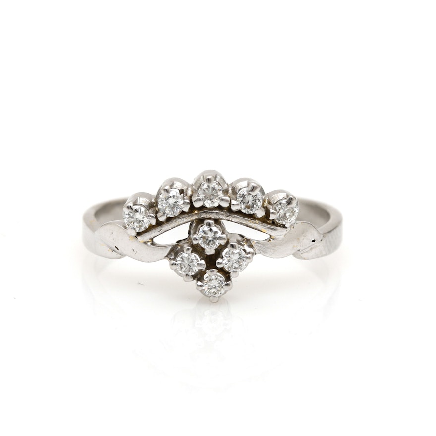 14K White Gold Diamond Ring