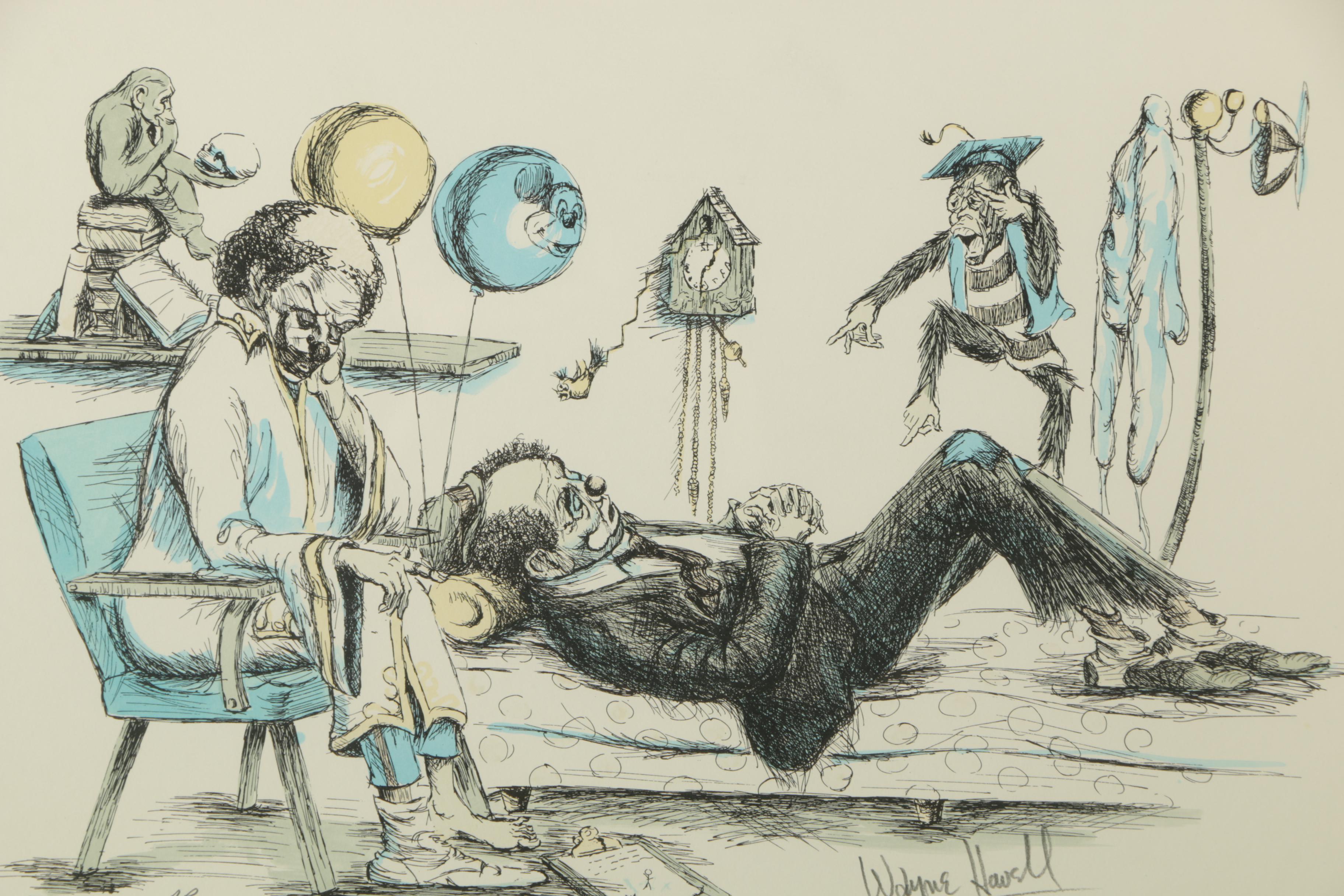 Wayne Howell Artist's Proof Color Lithograph "It's Your Nickel"