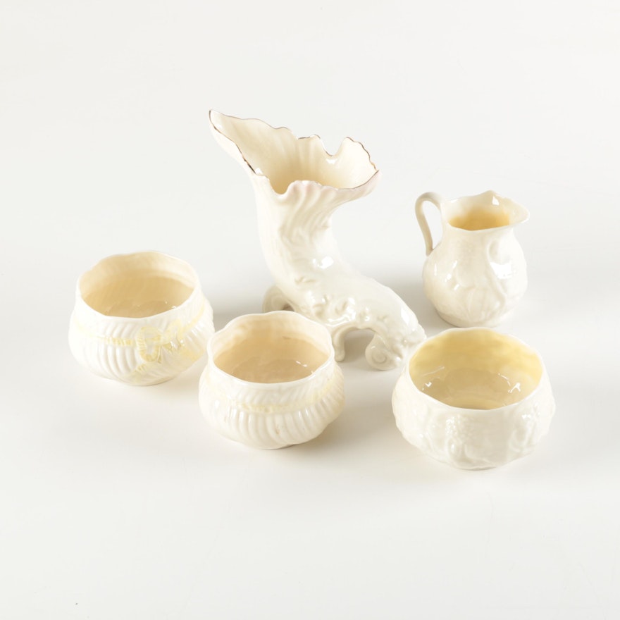 Belleek Porcelain Vase and Other Decor