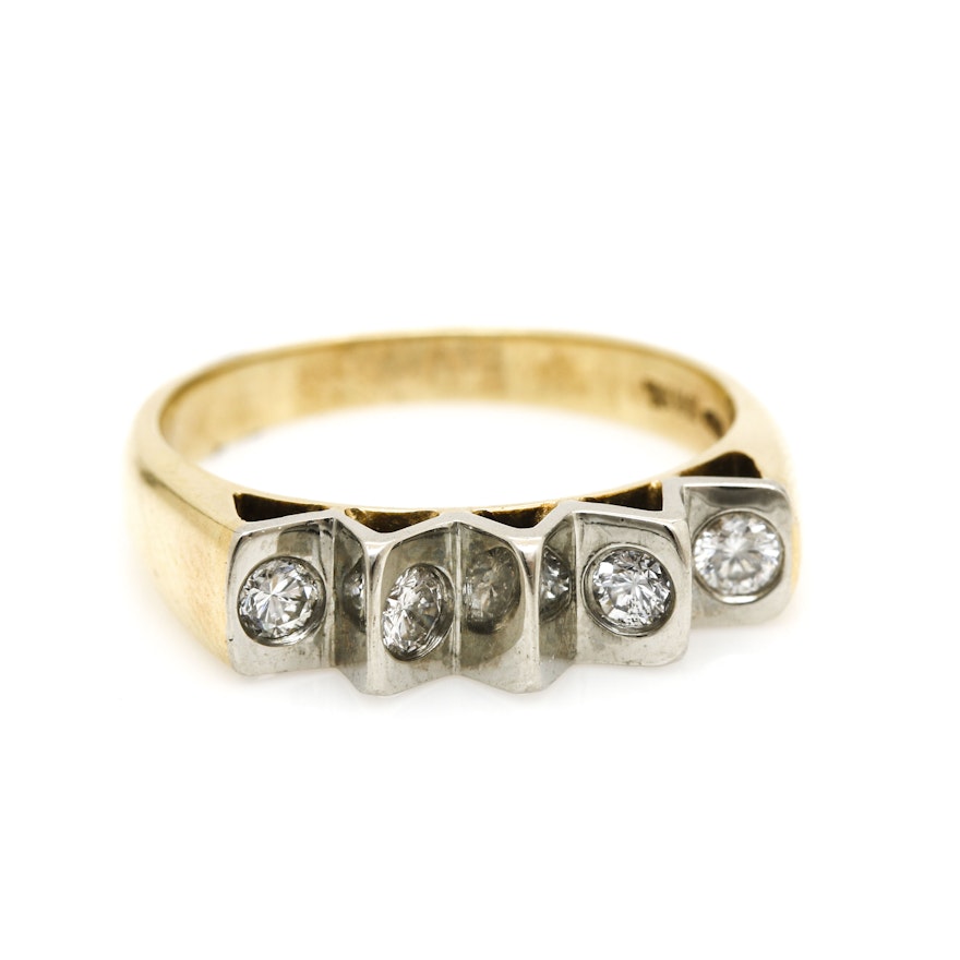 14K Yellow Gold Diamond Ring