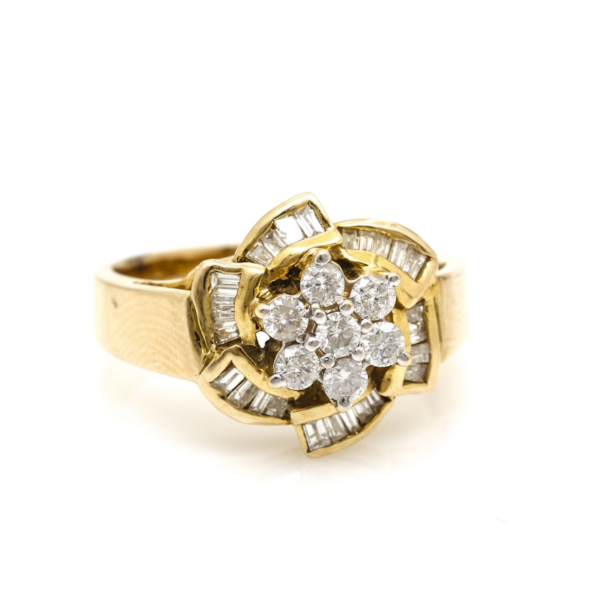 14K Yellow Gold Diamond Ring