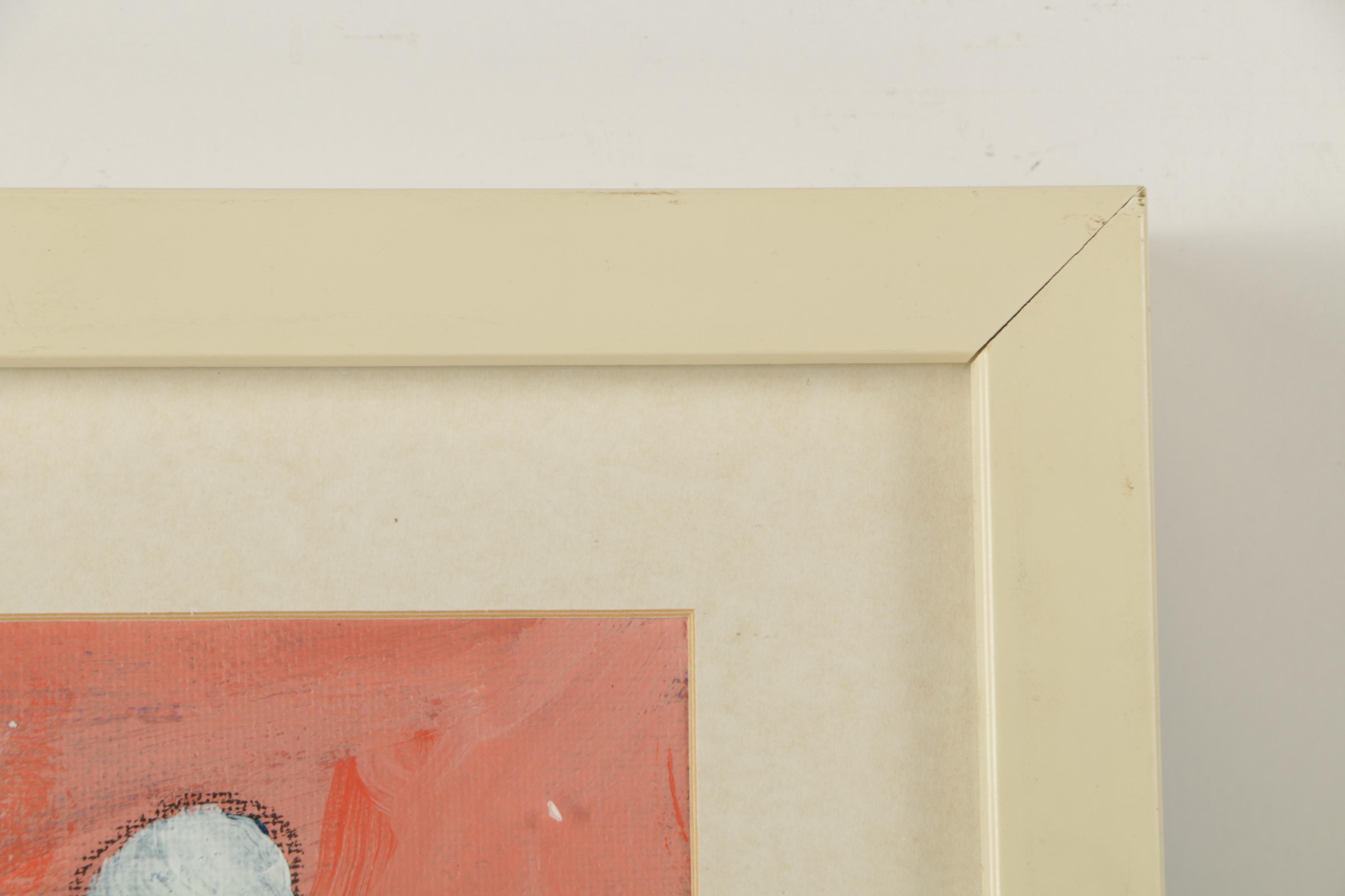 Drawing Features Swathes of Salmon Pink and Rich Blue Depicting a Highway View