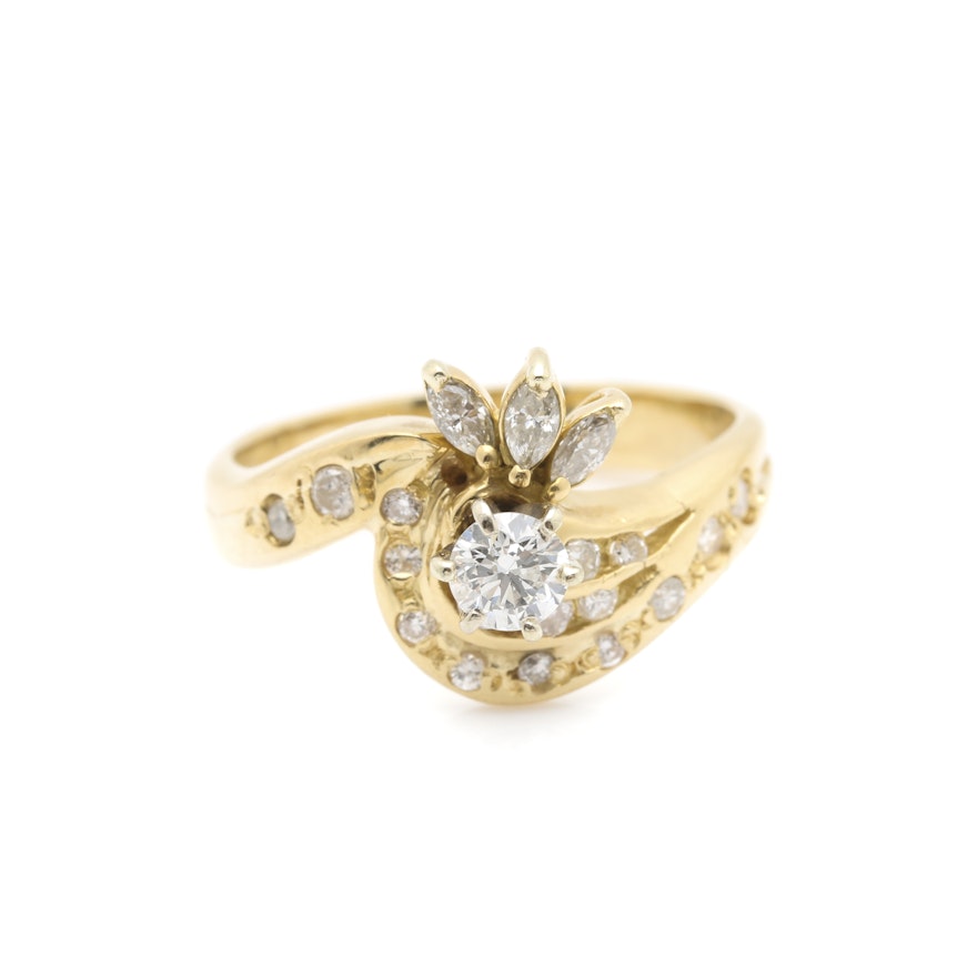 18K Yellow Gold Diamond Ring