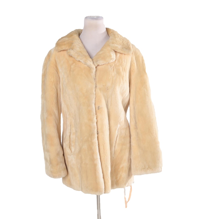 Women's Vintage Sheared Bleached Beaver Fur Jacket