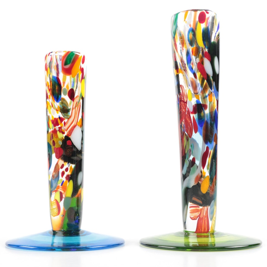 Art Glass Vases Featuring Colorful Interiors