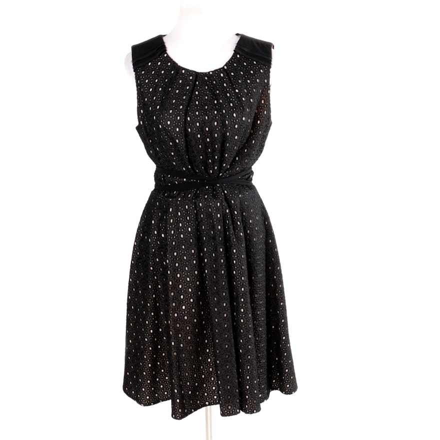 Vince Camuto Black Eyelet Dress