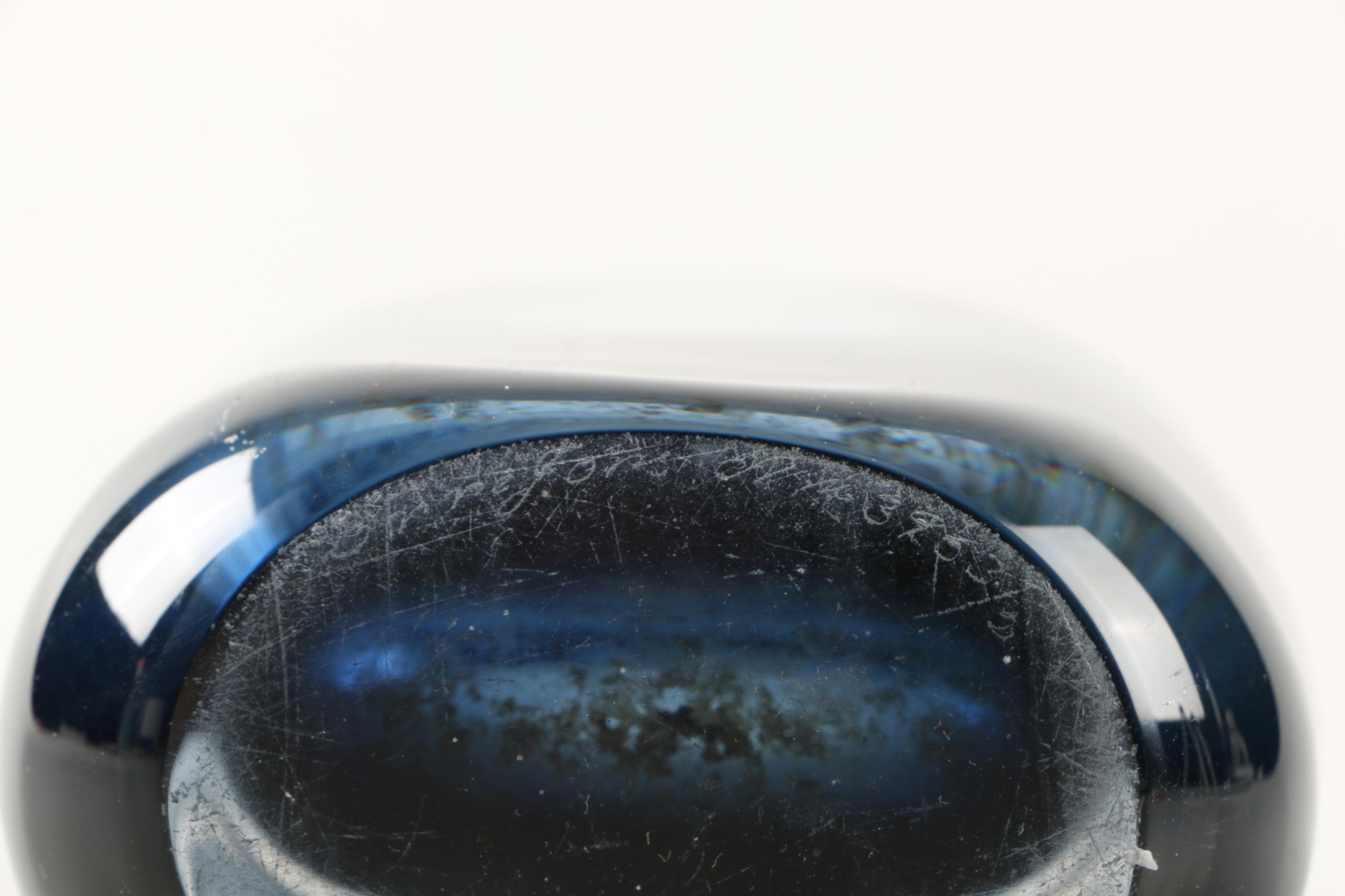 Orrefors Blue Glass Vase by Nils Landberg