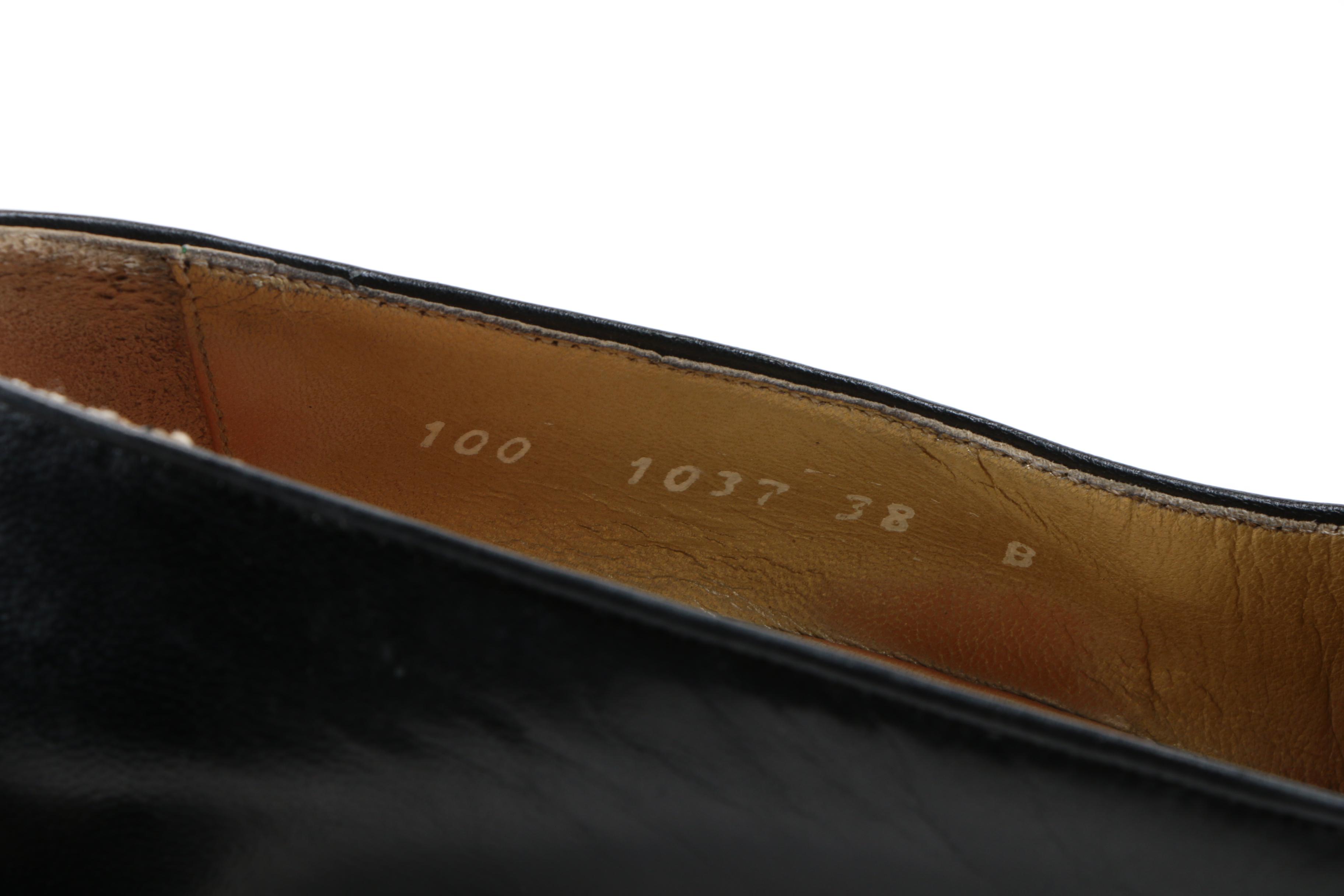 Vintage Gucci Black Leather Heeled Loafers