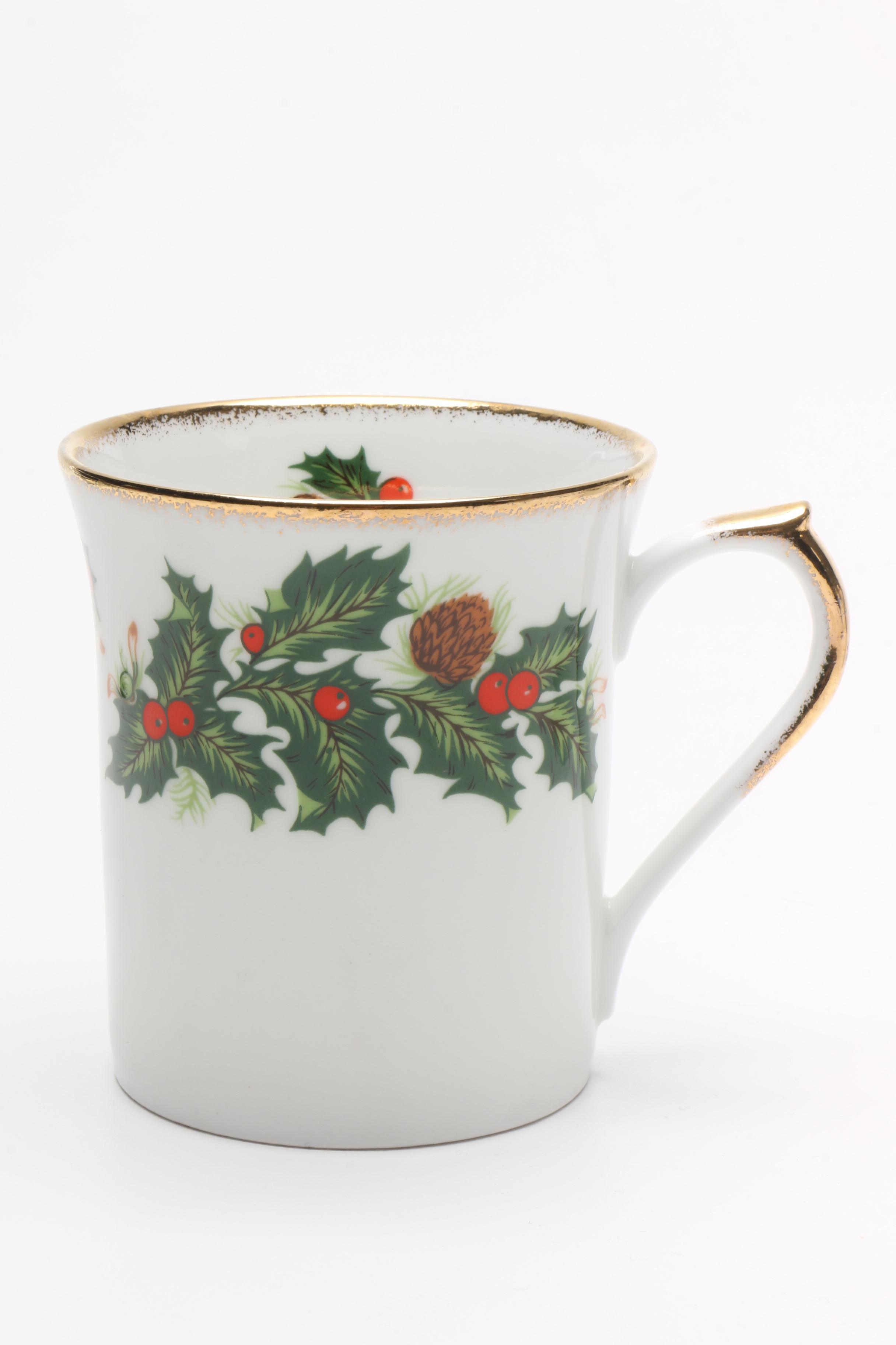 Rosina "Yuletide" and Roy Kirkham "Alpine Strawberry" Mugs
