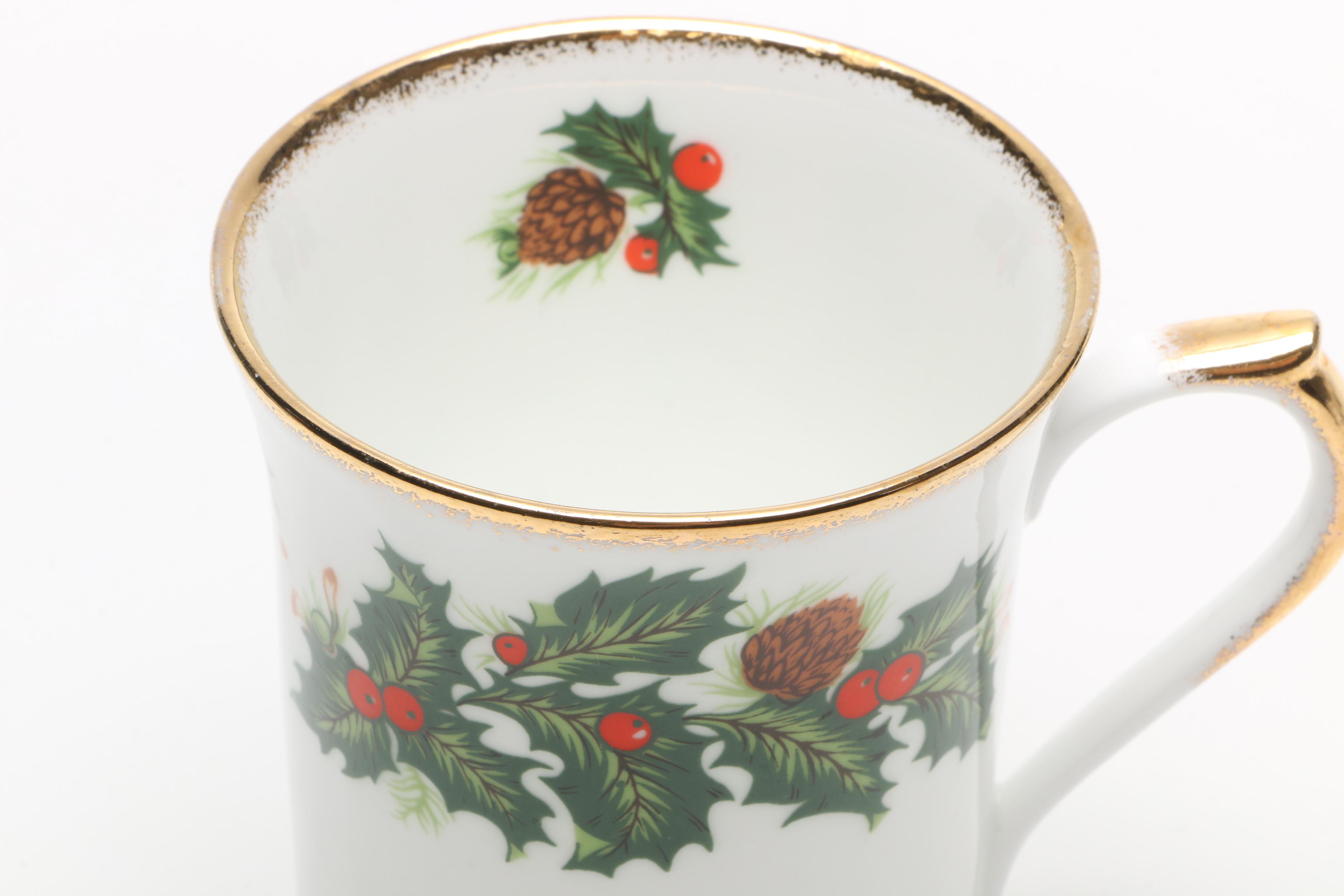 Rosina "Yuletide" and Roy Kirkham "Alpine Strawberry" Mugs