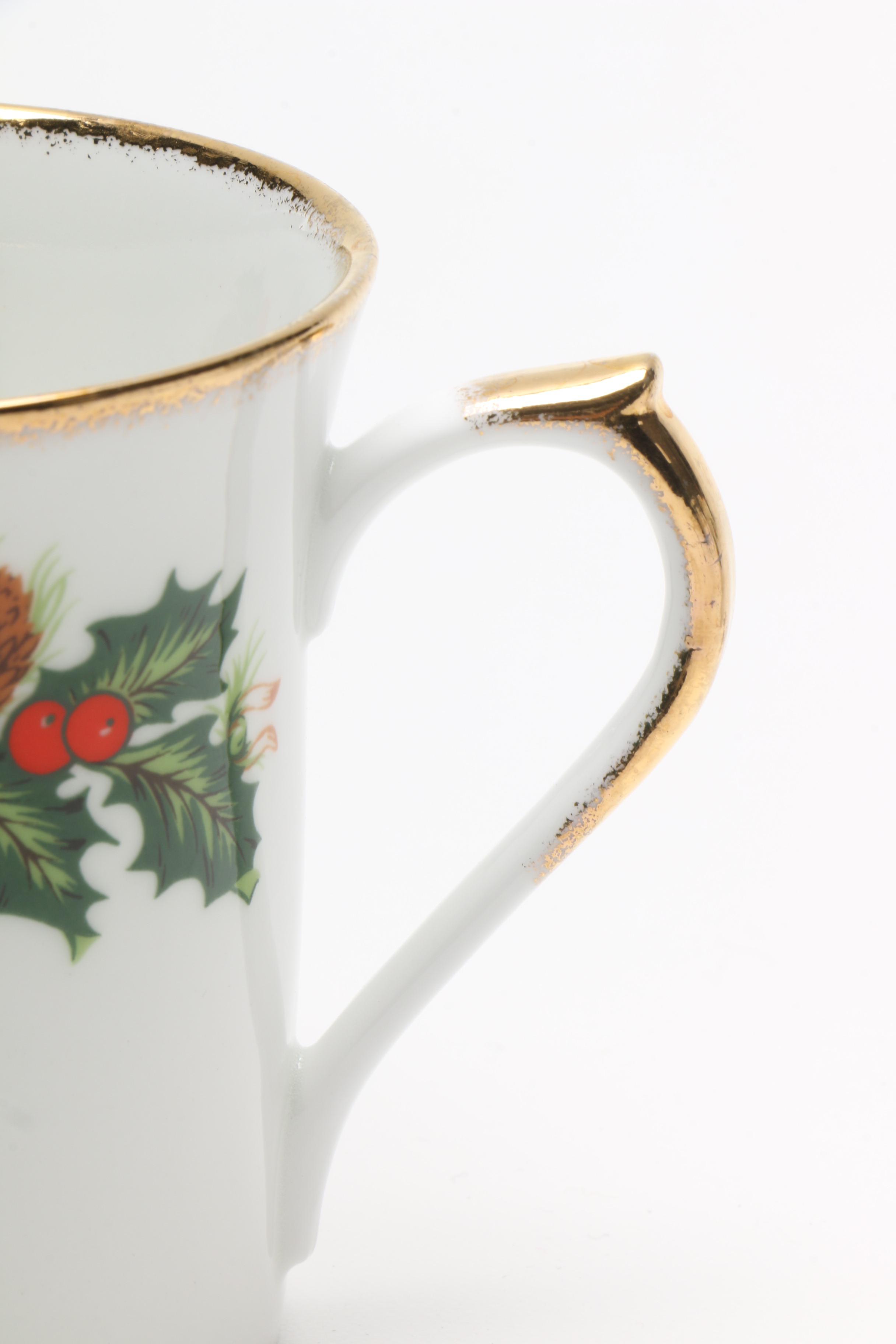 Rosina "Yuletide" and Roy Kirkham "Alpine Strawberry" Mugs