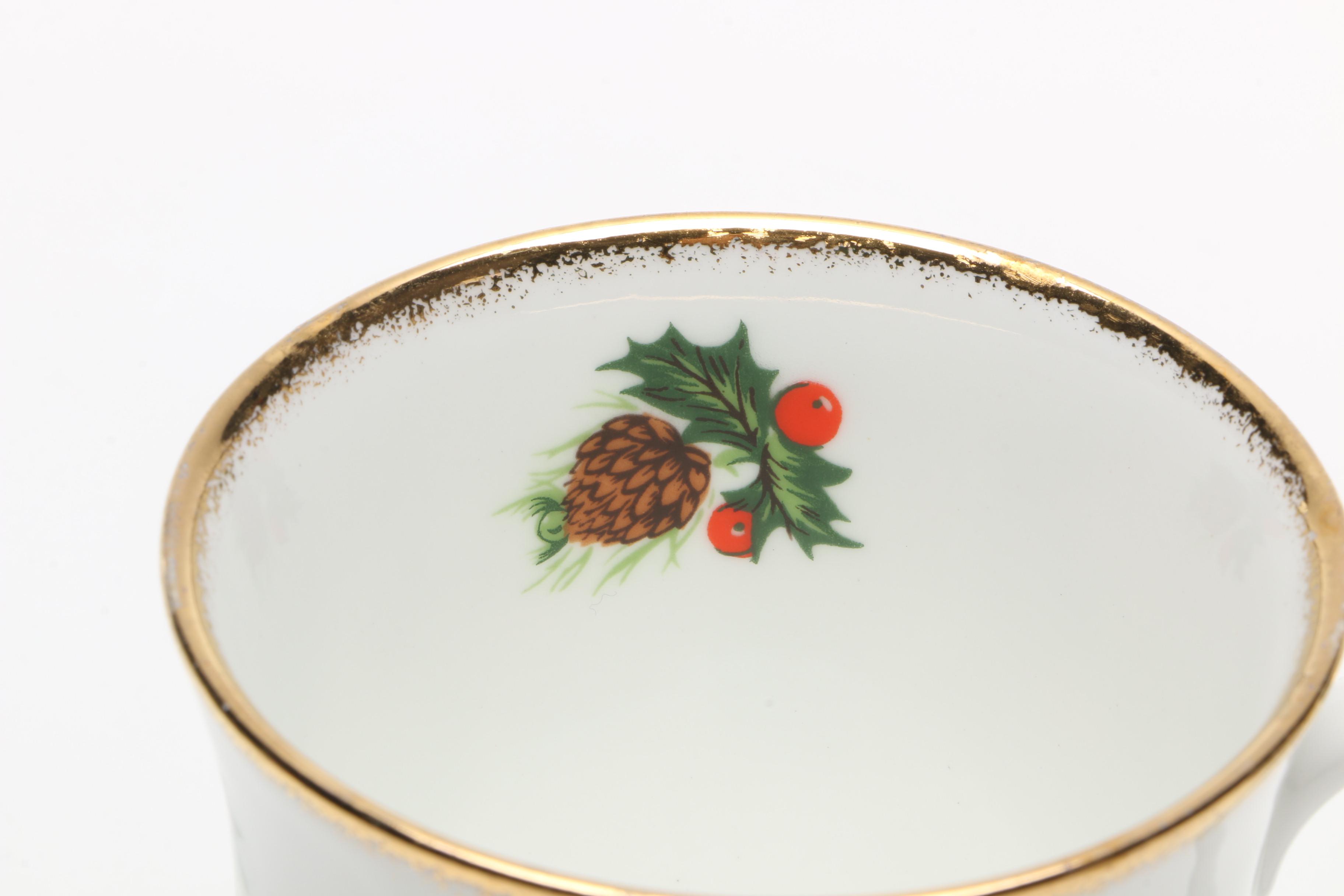 Rosina "Yuletide" and Roy Kirkham "Alpine Strawberry" Mugs