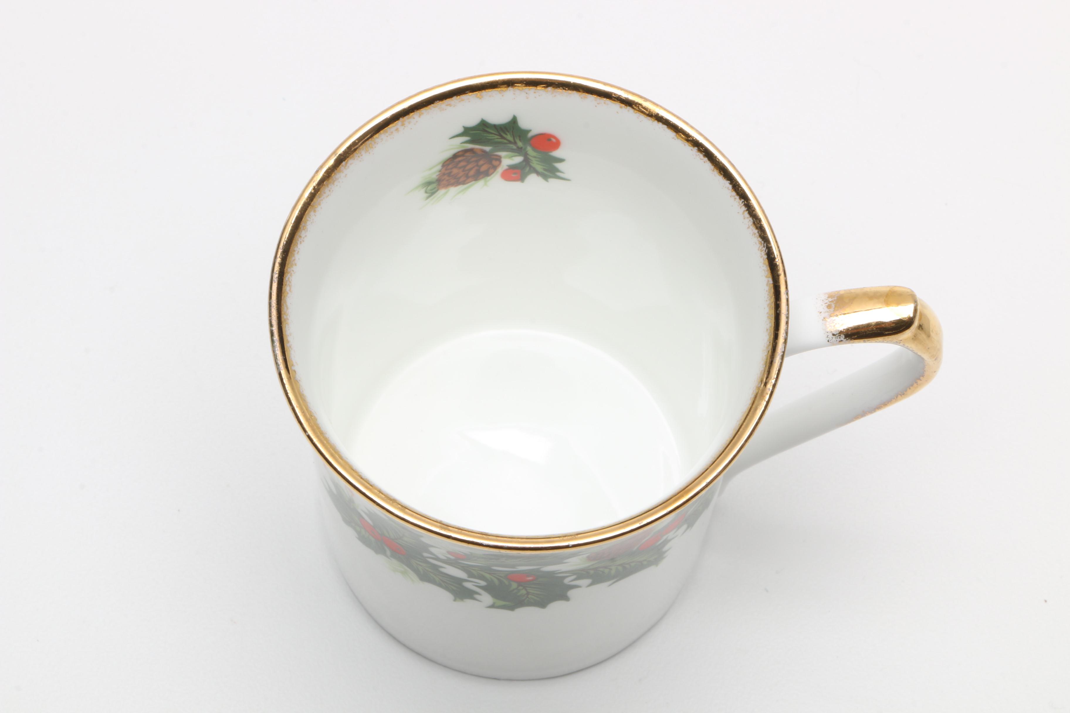 Rosina "Yuletide" and Roy Kirkham "Alpine Strawberry" Mugs