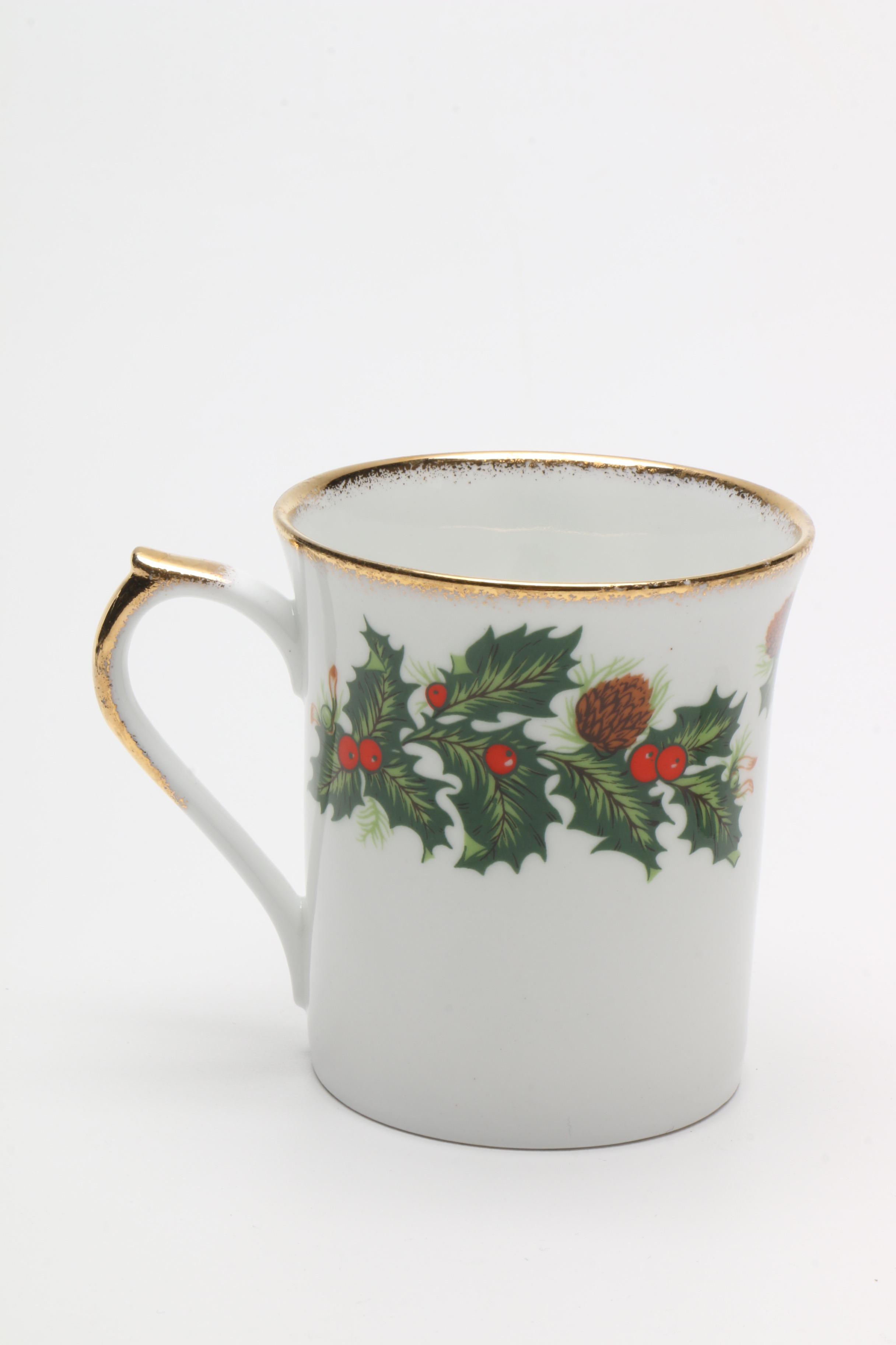 Rosina "Yuletide" and Roy Kirkham "Alpine Strawberry" Mugs