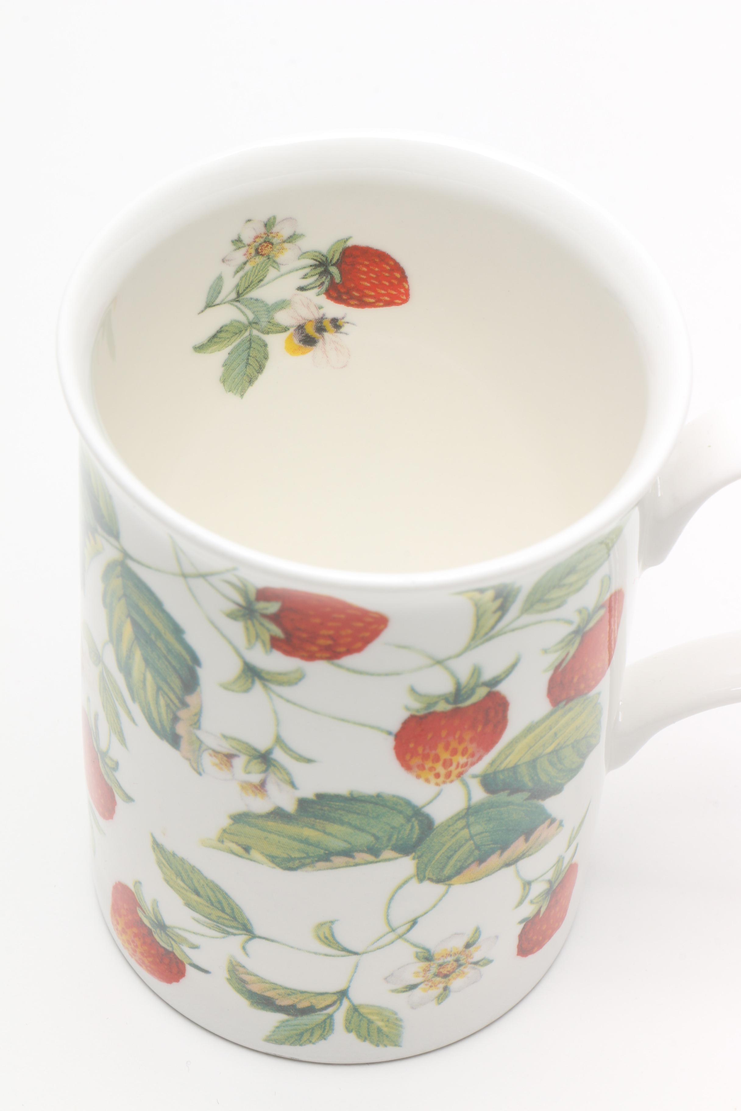 Rosina "Yuletide" and Roy Kirkham "Alpine Strawberry" Mugs