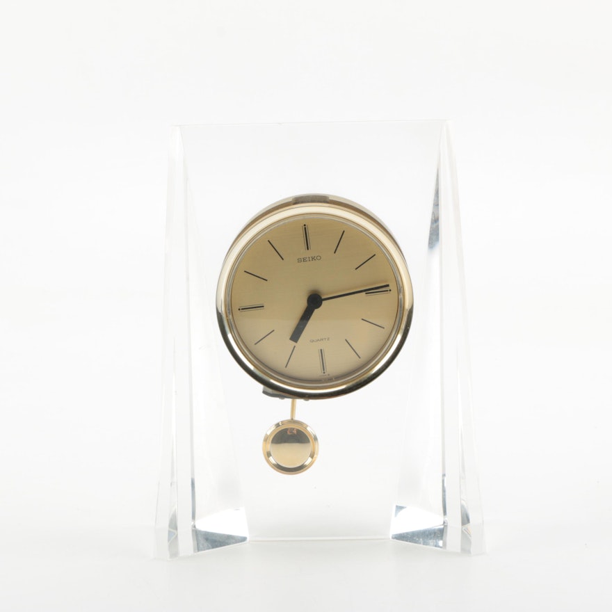 Seiko Modernist Acrylic Desk Clock