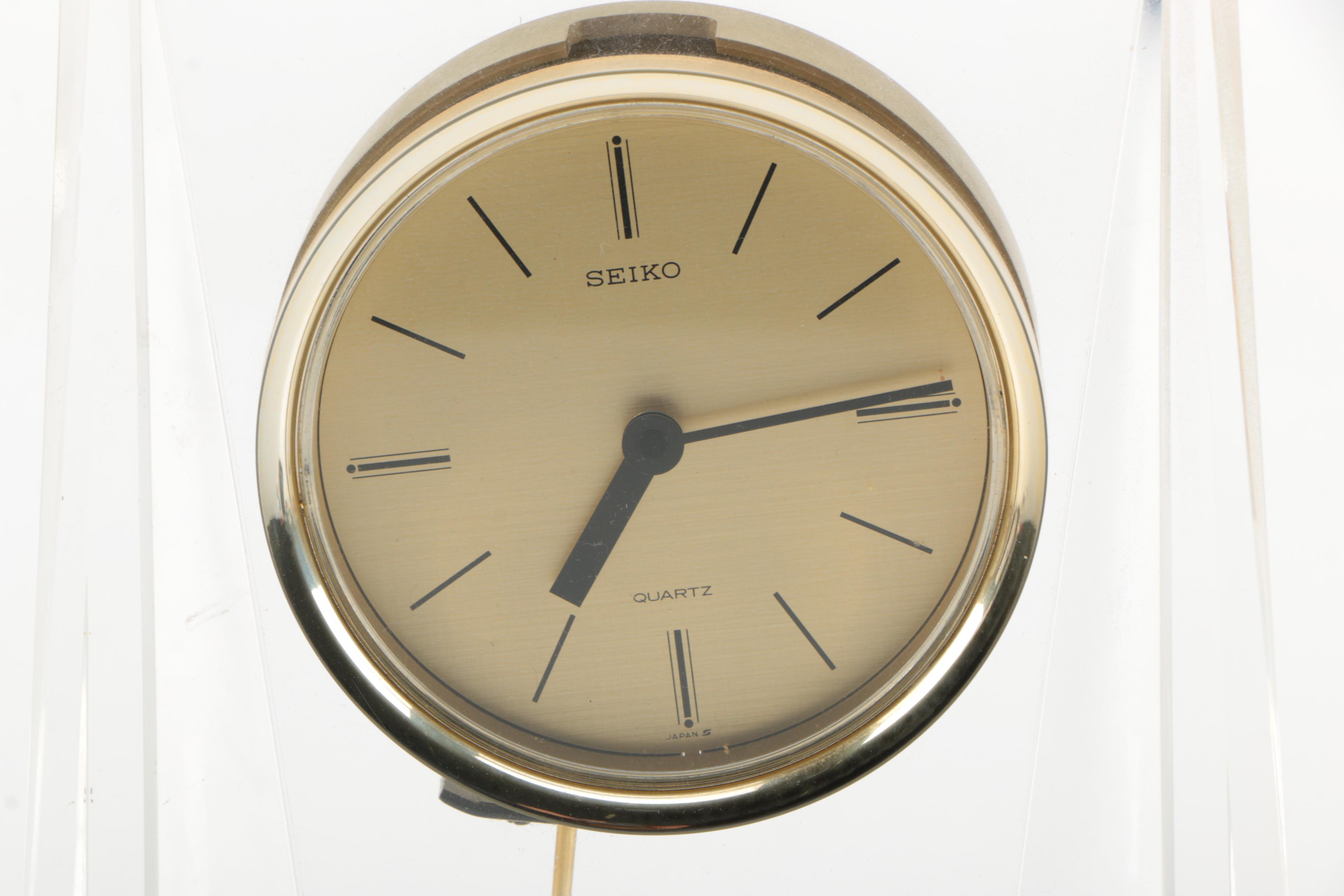 Seiko Modernist Acrylic Desk Clock