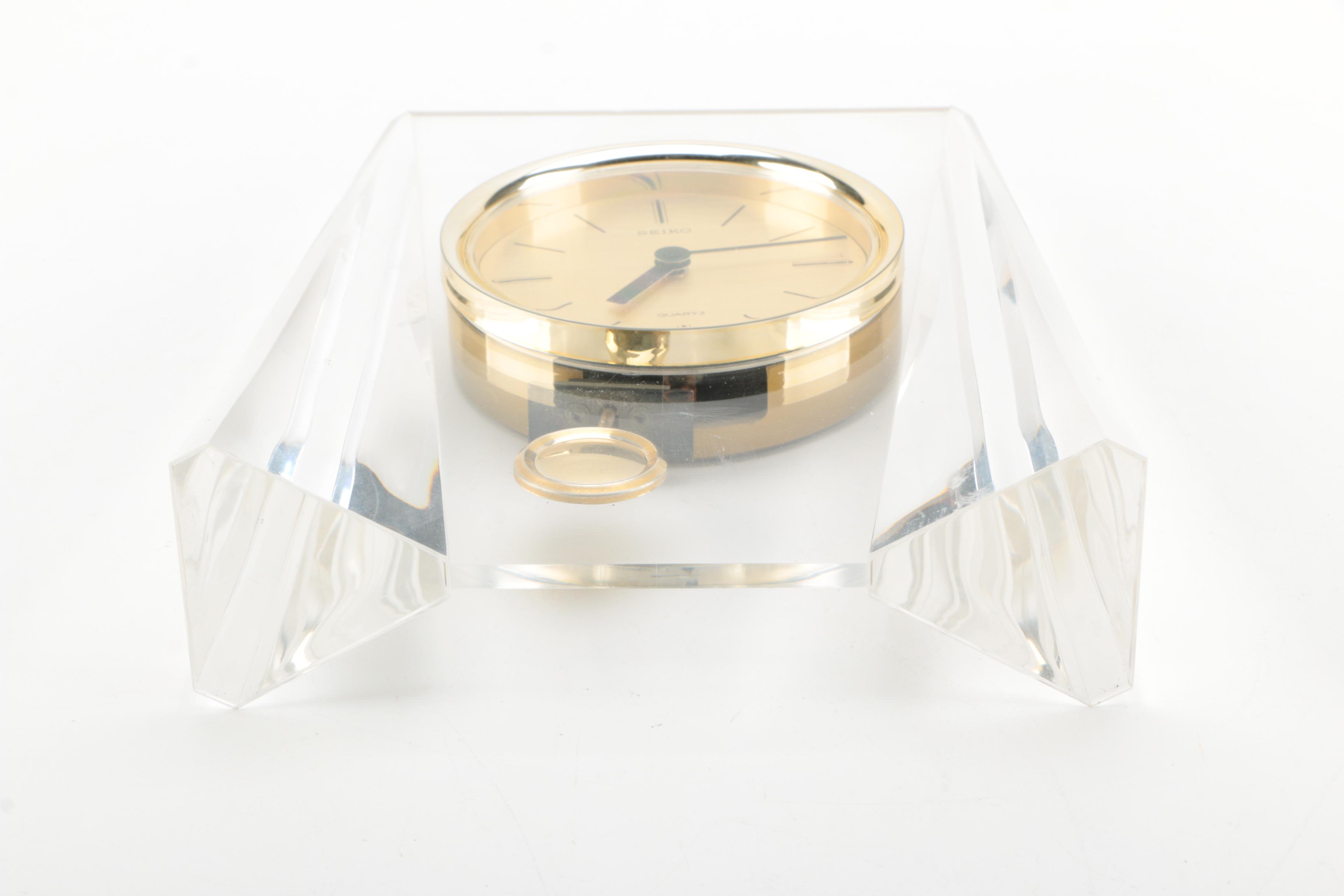 Seiko Modernist Acrylic Desk Clock