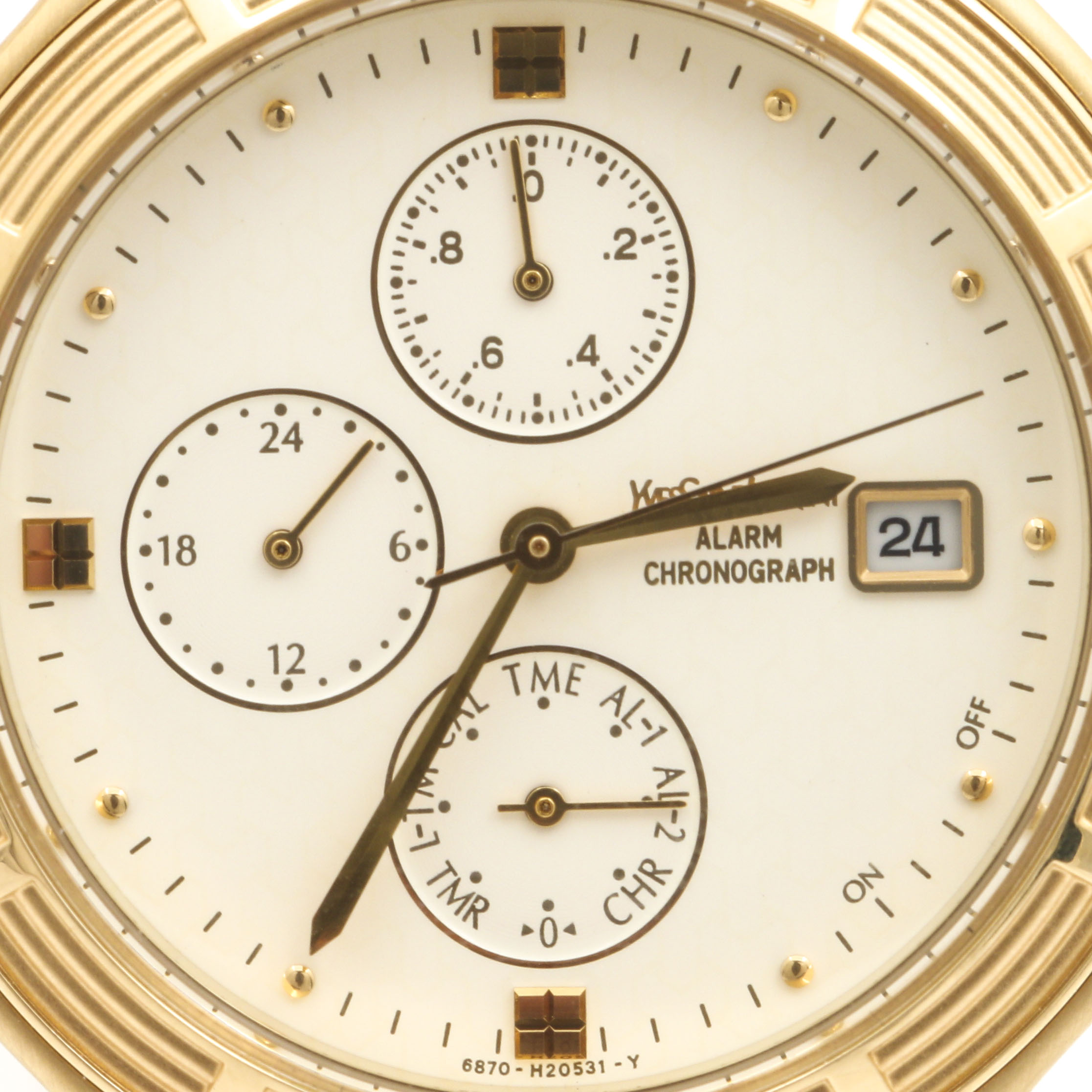 Yves Saint Laurent Gold Tone Stainlees Steel Watch