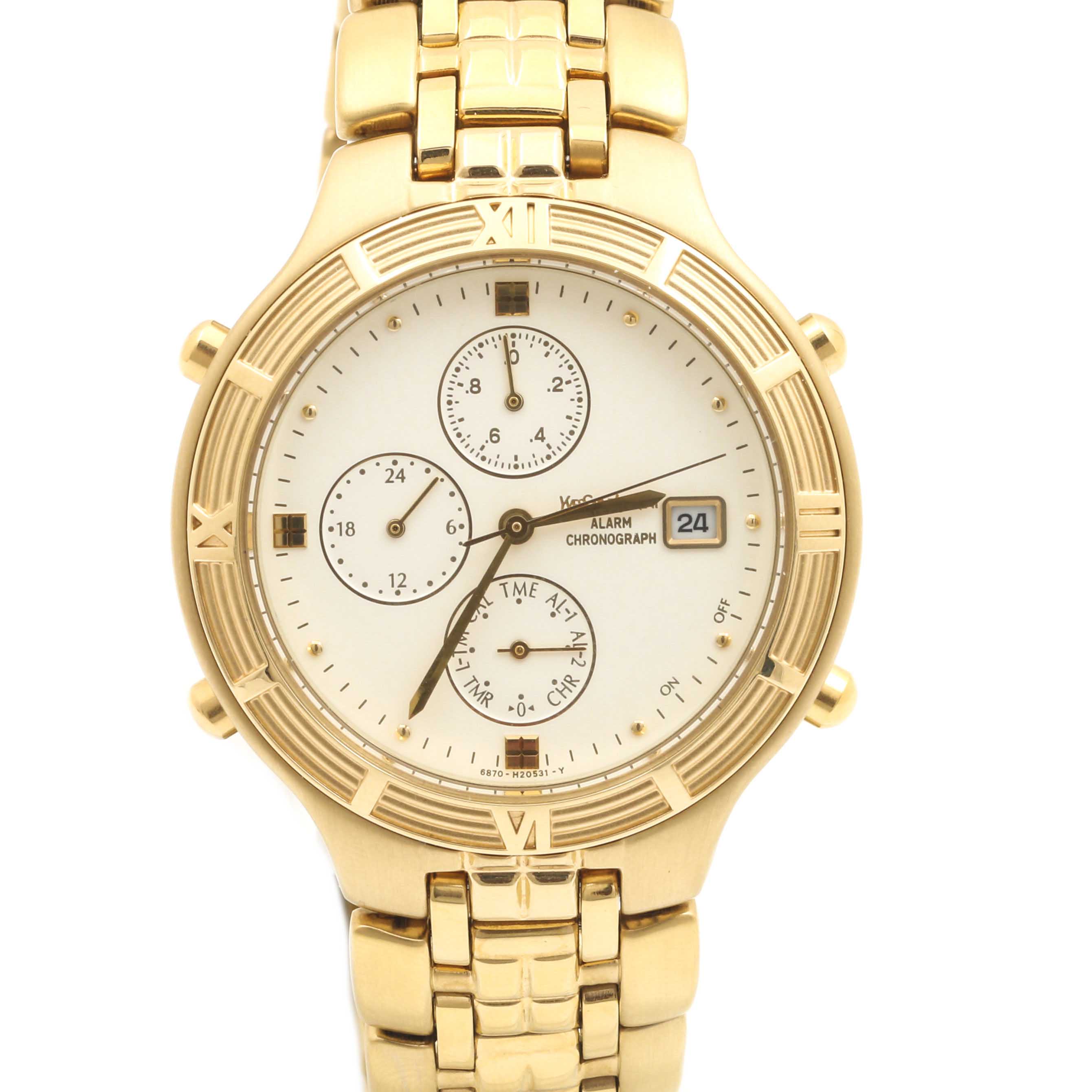 Yves Saint Laurent Gold Tone Stainlees Steel Watch