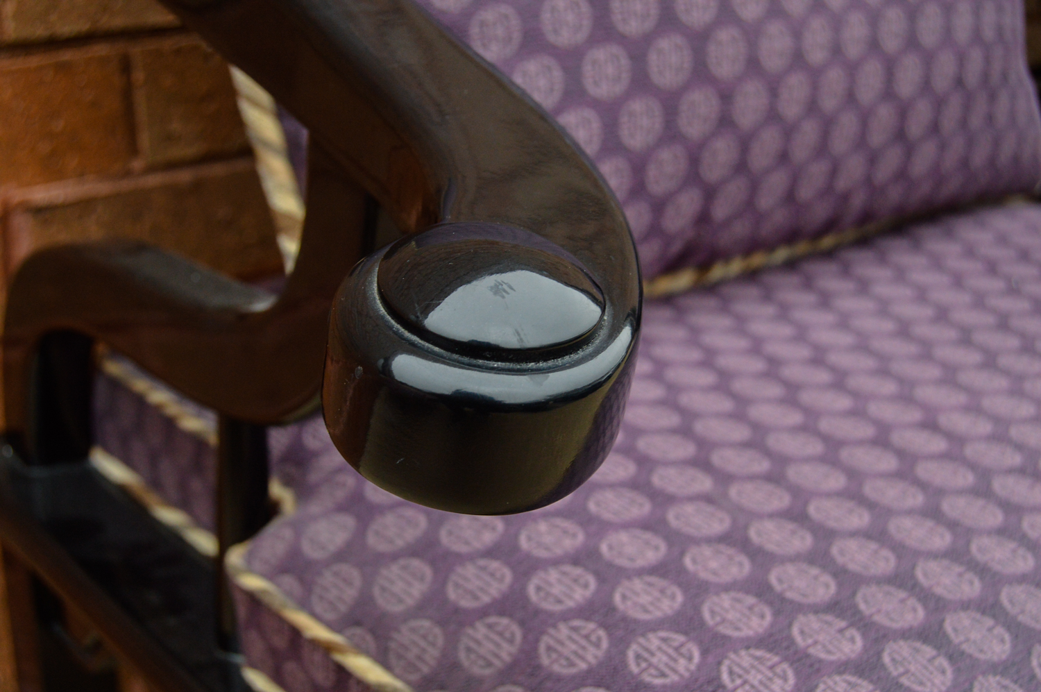 Pair of Chinese Style Armchairs and Ottoman