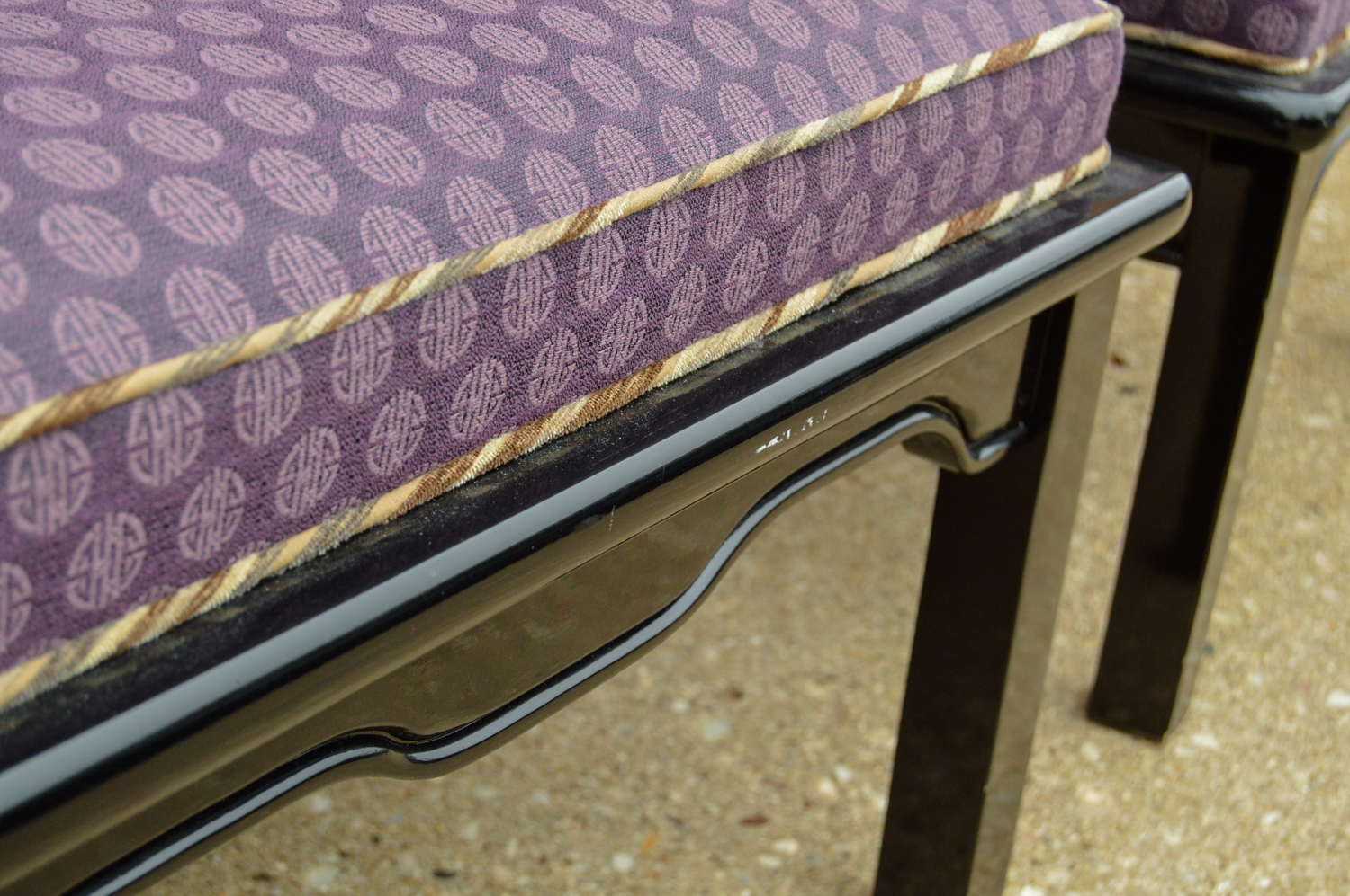 Pair of Chinese Style Armchairs and Ottoman