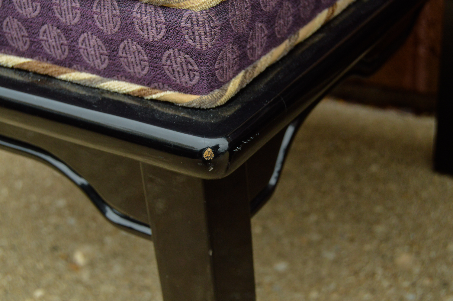 Pair of Chinese Style Armchairs and Ottoman