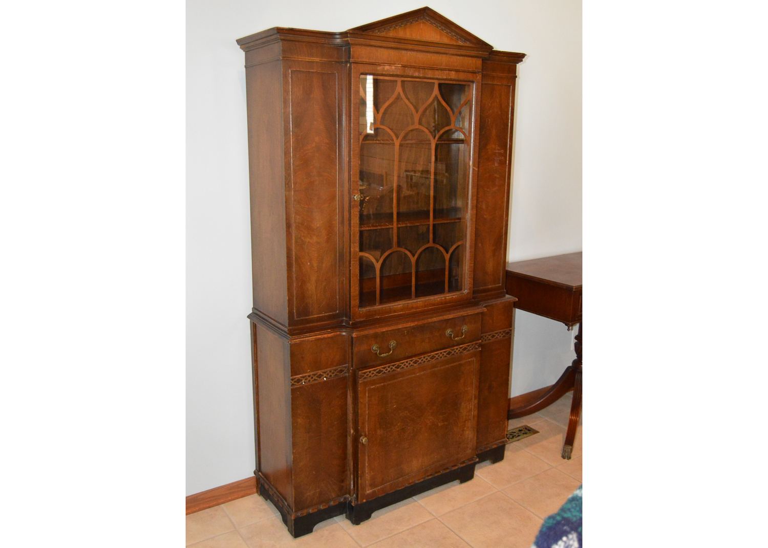 Vintage Chippendale Style China Cabinet