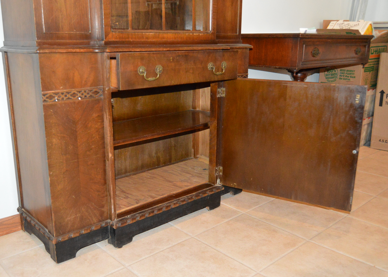 Vintage Chippendale Style China Cabinet
