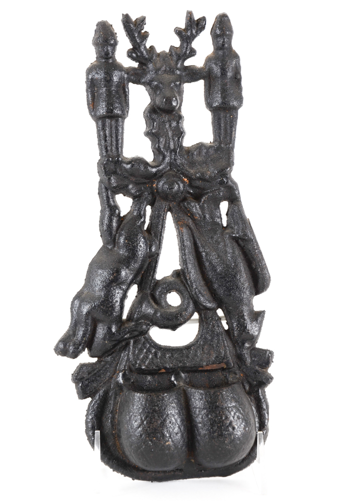 Vintage Black Forest Style Cast Iron Wall Pocket