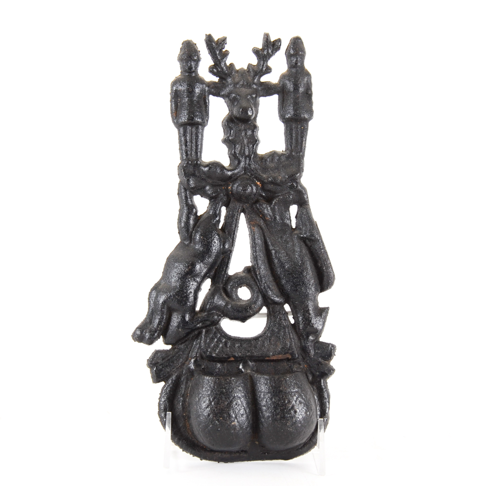 Vintage Black Forest Style Cast Iron Wall Pocket