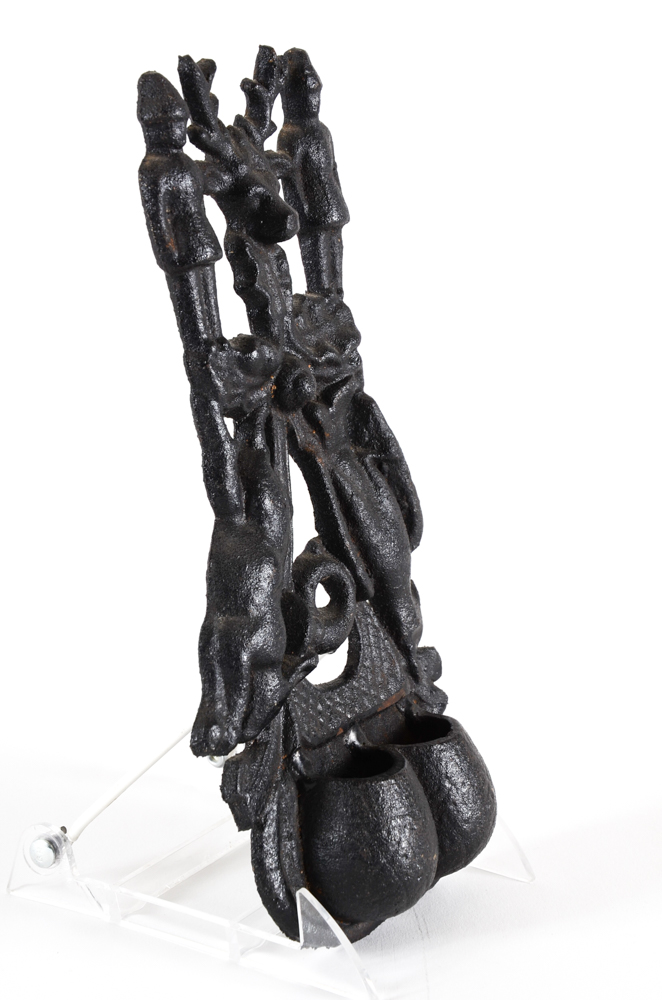 Vintage Black Forest Style Cast Iron Wall Pocket