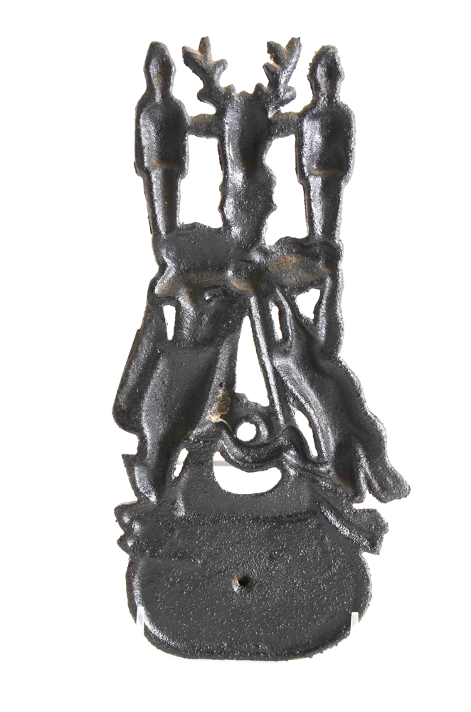 Vintage Black Forest Style Cast Iron Wall Pocket