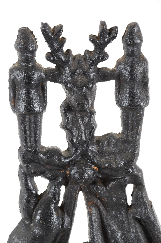 Vintage Black Forest Style Cast Iron Wall Pocket