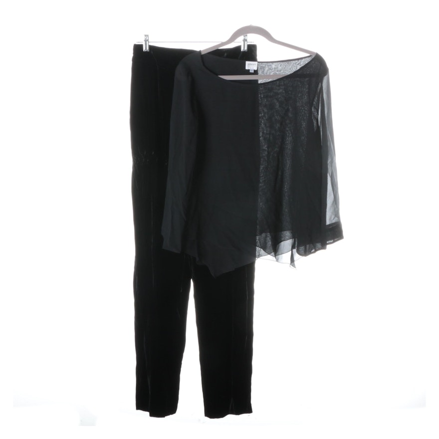 Women's Armani Blouse and Velvet Pants