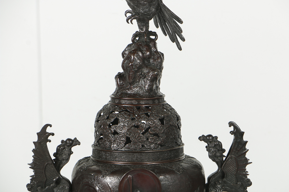 Chinese Style Bronze Censors with Stands
