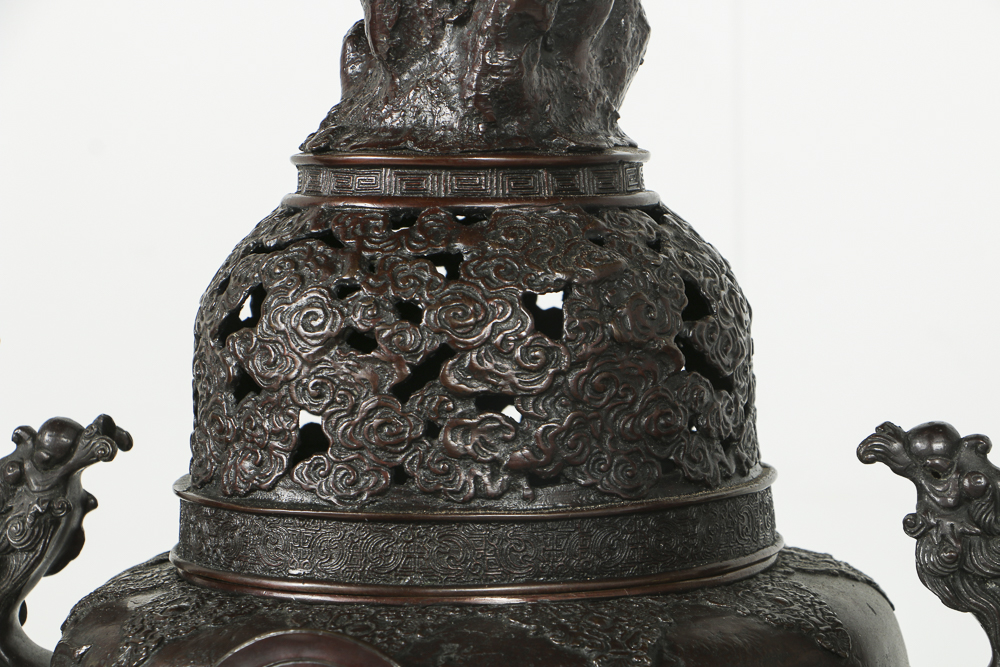 Chinese Style Bronze Censors with Stands