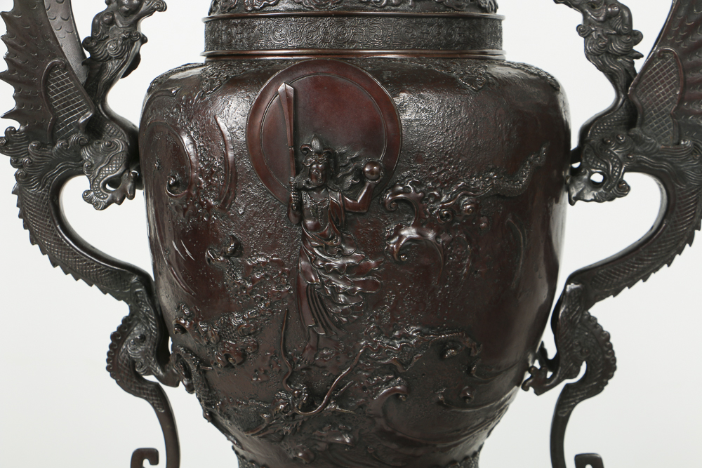 Chinese Style Bronze Censors with Stands