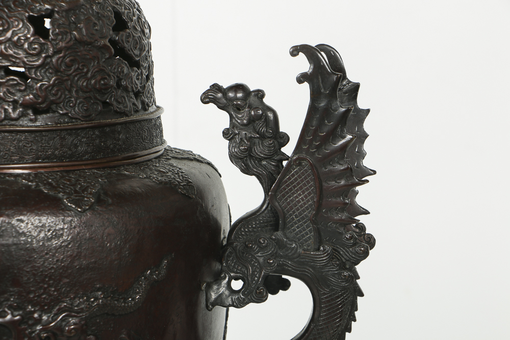 Chinese Style Bronze Censors with Stands