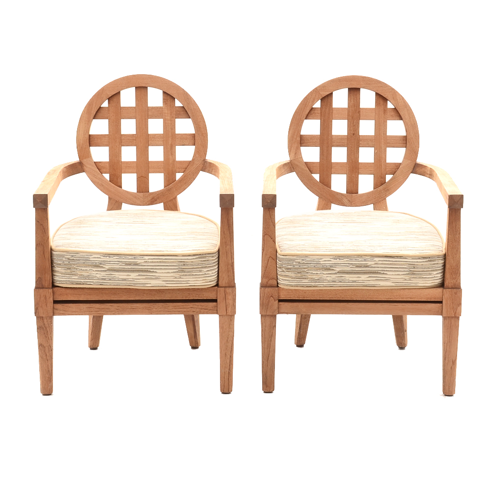 Solid Teak "Portico" Patio Chairs By McGuire